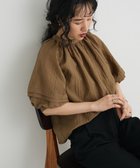 【クラフトスタンダードブティック/CRAFT STANDARD BOUTIQUE】のストライプジャカードパフスリーブブラウス Brown|ID: prp329100004569283 ipo3291000000032327378