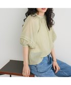 【クラフトスタンダードブティック/CRAFT STANDARD BOUTIQUE】のストライプジャカードパフスリーブブラウス Light Khaki|ID: prp329100004569283 ipo3291000000032327385