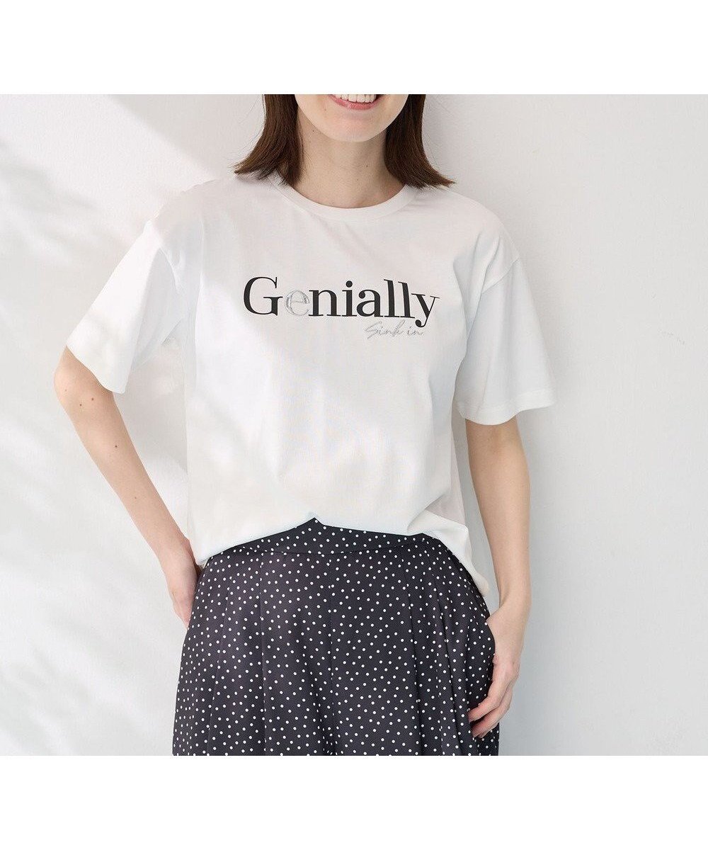 【エニィファム/any FAM】の【洗濯機可/UVケア/接触冷感】半袖ロゴTシャツ インテリア・キッズ・メンズ・レディースファッション・服の通販 founy(ファニー) 　ファッション　Fashion　レディースファッション　WOMEN　トップス・カットソー　Tops/Tshirt　シャツ/ブラウス　Shirts/Blouses　ロング / Tシャツ　T-Shirts　カットソー　Cut and Sewn　インナー　Inner　春　Spring　カットソー　Cut And Sew　ジャケット　Jacket　フレア　Flare　プリント　Print　プリーツ　Pleats　ベーシック　Basic　半袖　Short Sleeve　ロング　Long　S/S・春夏　Ss・Spring/Summer　NEW・新作・新着・新入荷　New Arrivals　夏　Summer　オフ[ロゴプリント&刺繍]|ID: prp329100004569288 ipo3291000000032327415