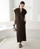 【アンフィーロ 自由区/UNFILO】の【接触冷感/UVカット】BEAUTY FORM JERSEY Light Iラインスカート ブラウン|ID: prp329100004569310 ipo3291000000032327521