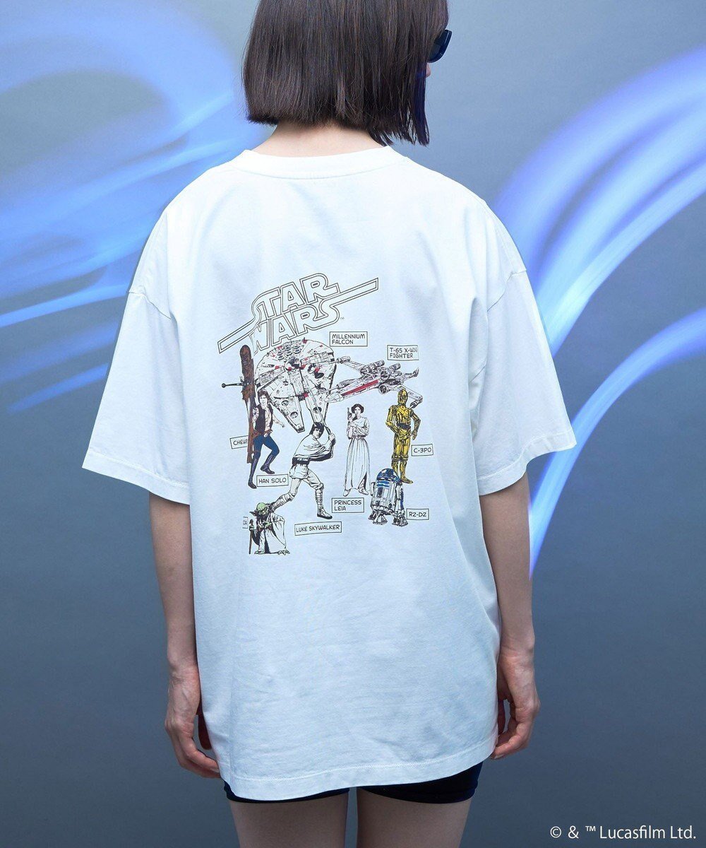 【アメリカンホリック/AMERICAN HOLIC】の【STAR WARS】Episode4 Tシャツ インテリア・キッズ・メンズ・レディースファッション・服の通販 founy(ファニー) 　ファッション　Fashion　レディースファッション　Ladies' Fashion Online　トップス・カットソー　Tops/Tshirt　シャツ/ブラウス　Shirts/Blouses　ロング / Tシャツ　T-Shirts　カットソー　Cut and Sewn　ウォッシュ　Wash　カットソー　Cut And Sew　キャラクター　Character　デニム　Denim　フレア　Flare　フロント　Front　プリント　Print　ヴィンテージ　Vintage　夏　Summer　春　Spring　S/S・春夏　Ss・Spring/Summer　Off White|ID: prp329100004569336 ipo3291000000032327720