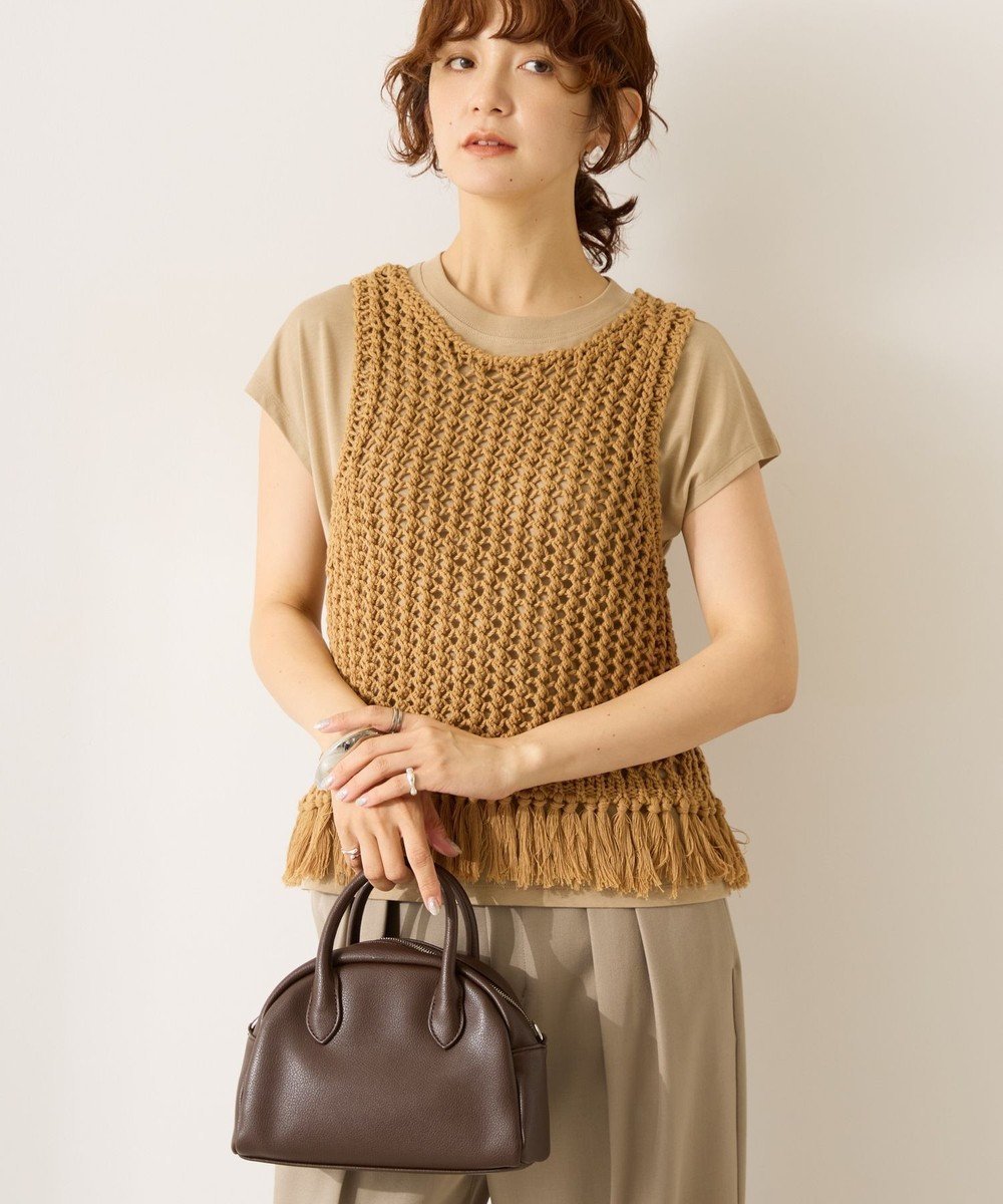 【アメリカンホリック/AMERICAN HOLIC】の【前後2WAY】フリンジショートベスト インテリア・キッズ・メンズ・レディースファッション・服の通販 founy(ファニー) ファッション Fashion レディースファッション Fashion for Women アウター Coat / Outerwear Collection トップス・カットソー Cut & Sew Tops ベスト&ジレ / 重ね着スタイル Vests & Gilets おすすめ Recommended / Our Picks サマー Summer, Summer Style ショート Short, Short Length ベスト Vest, Waistcoat ポケット Pocket, Pocket Detail 今季 This Season, Current Season 夏 Summer 春 Spring S/S・春夏 SS, Spring/Summer, Warm Season Beige|ID: prp329100004569341 ipo3291000000033657927