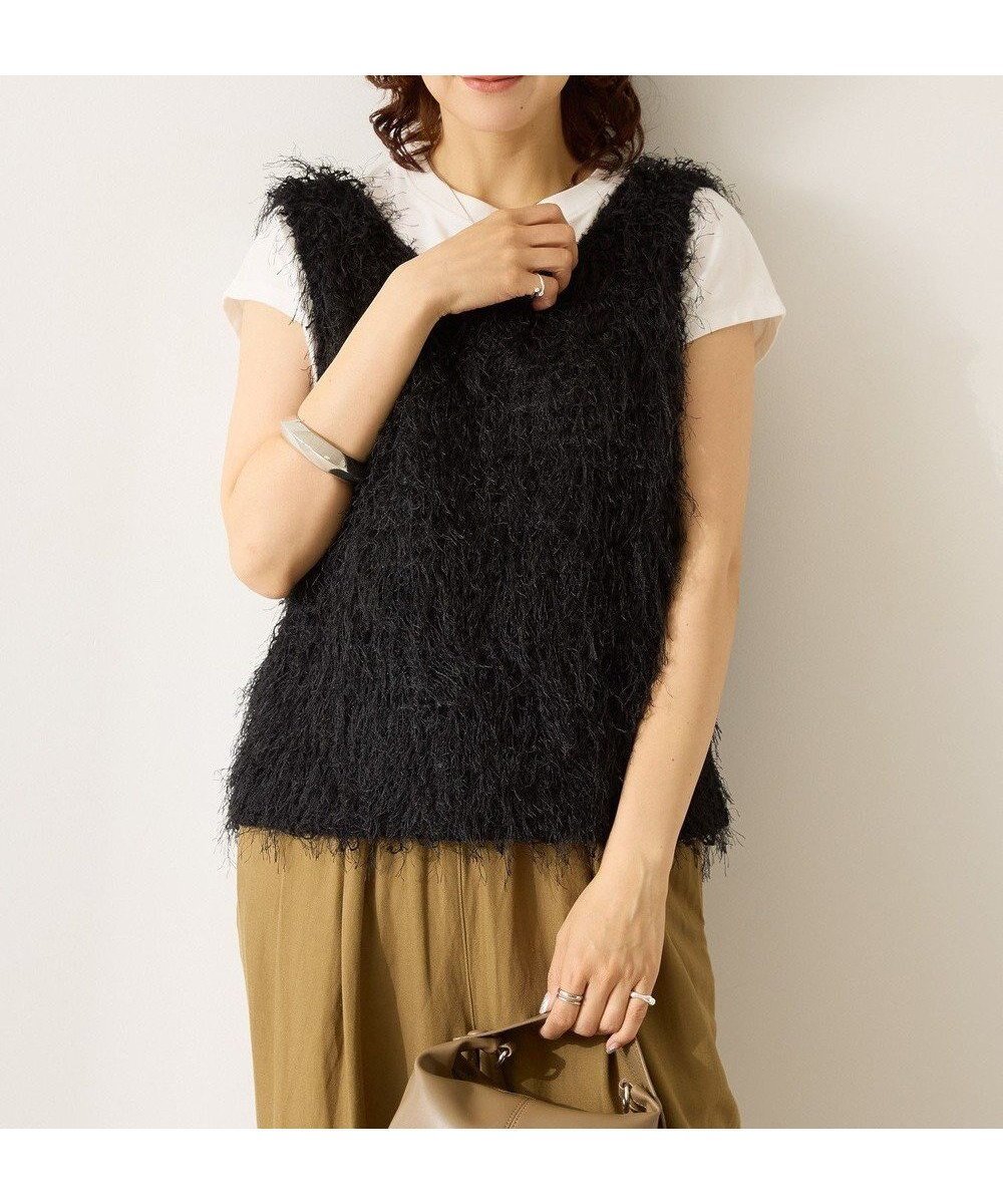 【アメリカンホリック/AMERICAN HOLIC】の【前後2way】サイドスリットシャギーベスト 人気、トレンドファッション・服の通販 founy(ファニー) 　ファッション　Fashion　レディースファッション　Ladies' Fashion Online　アウター　Coat Outerwear　トップス・カットソー　Tops/Tshirt　ベスト/ジレ　Gilets/Vests　おすすめ　Recommend　シンプル　Simple　スリット　Slit　ベスト　Vest　ポケット　Pocket　ラウンド　Round　夏　Summer　春　Spring　S/S・春夏　Ss・Spring/Summer　 other-1|ID: prp329100004569352 ipo3291000000032355783