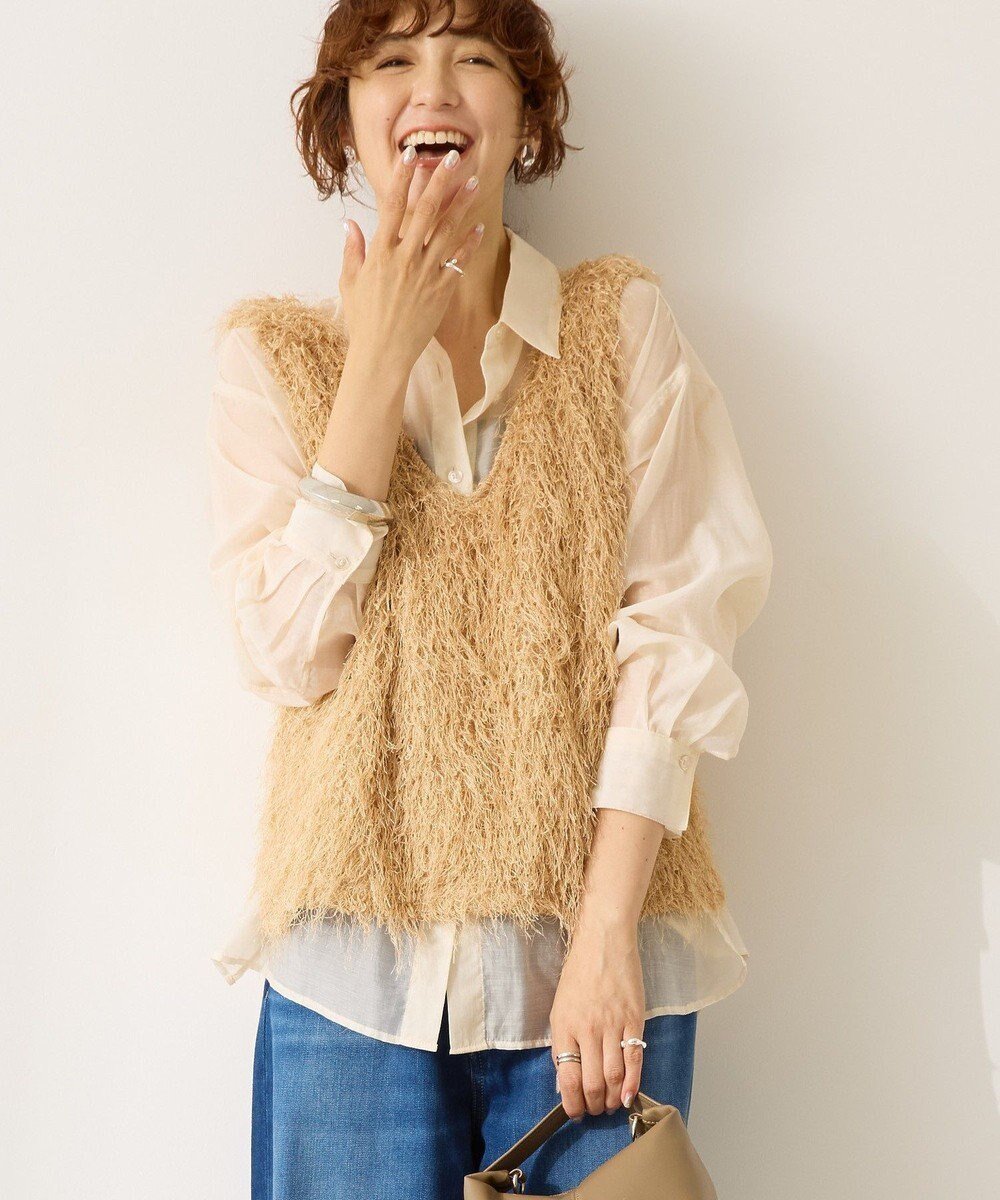 【アメリカンホリック/AMERICAN HOLIC】の【前後2way】サイドスリットシャギーベスト インテリア・キッズ・メンズ・レディースファッション・服の通販 founy(ファニー) ファッション Fashion レディースファッション Fashion for Women アウター Coat / Outerwear Collection トップス・カットソー Cut & Sew Tops ベスト&ジレ / 重ね着スタイル Vests & Gilets おすすめ Recommended / Our Picks シンプル Simple, Minimal スリット Slit, Slit Detail ベスト Vest, Waistcoat ポケット Pocket, Pocket Detail ラウンド Round, Round Neck 夏 Summer 春 Spring S/S・春夏 SS, Spring/Summer, Warm Season Beige|ID: prp329100004569352 ipo3291000000033657930