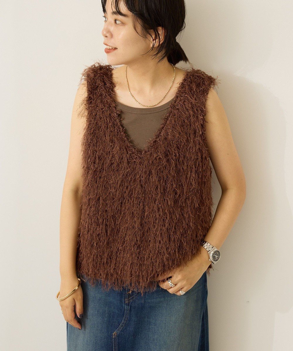 【アメリカンホリック/AMERICAN HOLIC】の【前後2way】サイドスリットシャギーベスト インテリア・キッズ・メンズ・レディースファッション・服の通販 founy(ファニー) ファッション Fashion レディースファッション Fashion for Women アウター Coat / Outerwear Collection トップス・カットソー Cut & Sew Tops ベスト&ジレ / 重ね着スタイル Vests & Gilets おすすめ Recommended / Our Picks シンプル Simple, Minimal スリット Slit, Slit Detail ベスト Vest, Waistcoat ポケット Pocket, Pocket Detail ラウンド Round, Round Neck 夏 Summer 春 Spring S/S・春夏 SS, Spring/Summer, Warm Season Brown|ID: prp329100004569352 ipo3291000000033657931