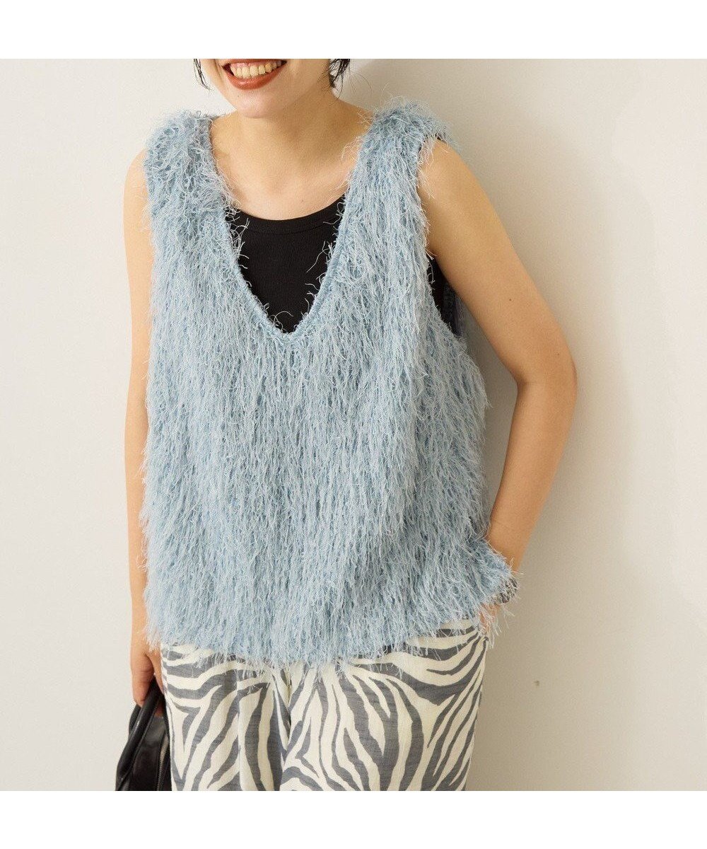 【アメリカンホリック/AMERICAN HOLIC】の【前後2way】サイドスリットシャギーベスト インテリア・キッズ・メンズ・レディースファッション・服の通販 founy(ファニー) ファッション Fashion レディースファッション Fashion for Women アウター Coat / Outerwear Collection トップス・カットソー Cut & Sew Tops ベスト&ジレ / 重ね着スタイル Vests & Gilets おすすめ Recommended / Our Picks シンプル Simple, Minimal スリット Slit, Slit Detail ベスト Vest, Waistcoat ポケット Pocket, Pocket Detail ラウンド Round, Round Neck 夏 Summer 春 Spring S/S・春夏 SS, Spring/Summer, Warm Season Grayish Blue|ID: prp329100004569352 ipo3291000000033657932