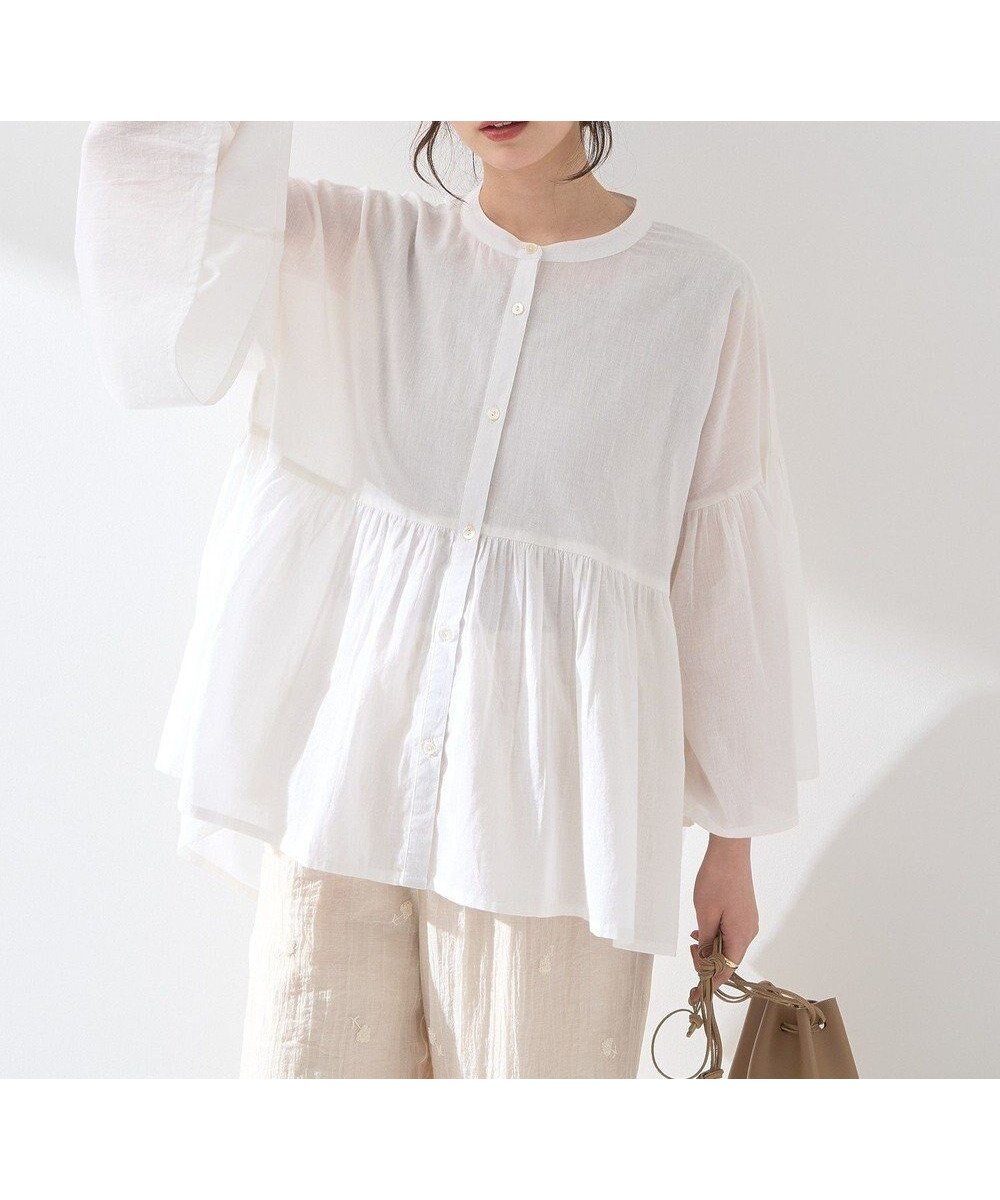 【アースミュージックアンドエコロジー/earth music&ecology】のコットンボイルギャザーシャツ 人気、トレンドファッション・服の通販 founy(ファニー) 　ファッション　Fashion　レディースファッション　Fashion for Women　トップス・カットソー　Cut & Sew Tops　シャツ・ブラウス・オフィスカジュアル　Elegant Blouses & Button-Ups　ギャザー　Gathered, Ruffled　フェミニン　Feminine, Girly　ボトム　Bottoms, Lower Wear　ポケット　Pocket, Pocket Detail　再入荷　Restock / Back in Stock　夏　Summer　春　Spring　S/S・春夏　SS, Spring/Summer, Warm Season　羽織　Haori, Light Jacket　 other-1|ID: prp329100004569358 ipo3291000000032327875