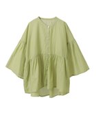 【アースミュージックアンドエコロジー/earth music&ecology】のコットンボイルギャザーシャツ Lime Green|ID: prp329100004569358 ipo3291000000032327882