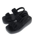 【グリーンパークス/Green Parks】の・richblue ギャザーアツゾコサンダル Black|ID: prp329100004569383 ipo3291000000032328010