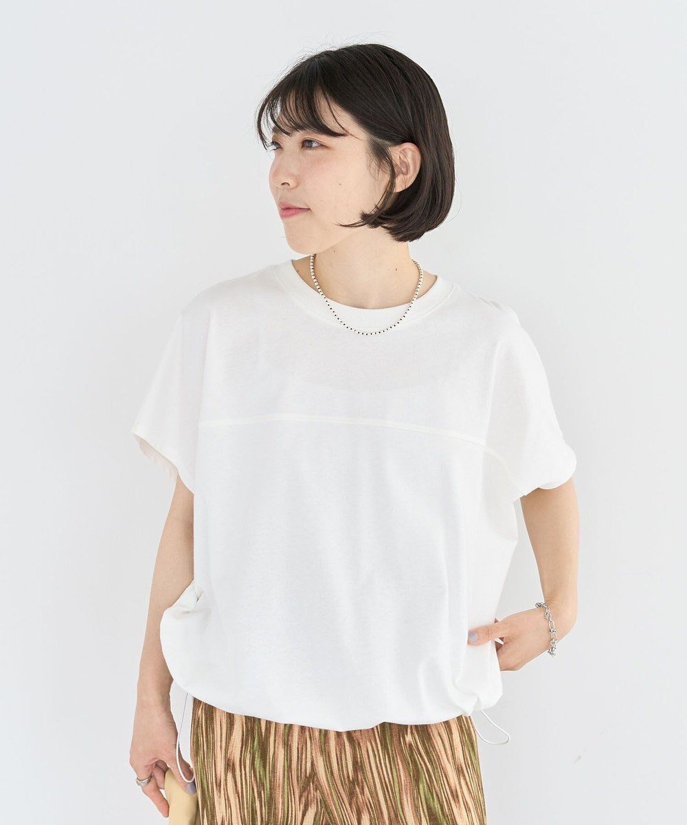 【グリーンパークス/Green Parks】の裾ドロストバルーンTEE 人気、トレンドファッション・服の通販 founy(ファニー) 　ファッション　Fashion　レディースファッション　Fashion for Women　トップス・カットソー　Cut & Sew Tops　シャツ・ブラウス・オフィスカジュアル　Elegant Blouses & Button-Ups　ロングTシャツ・Tシャツ　Longline T-Shirts & Tees　カットソー・ベーシックTシャツ　Cut-and-Sewn Tops / Stretch Tees & Basics　おすすめ　Recommended / Our Picks　カットソー　Cut and Sewn Top　ショルダー　Shoulder, Shoulder Strap　トレンド　Trend, Trending Now　ドロップ　Drop Shoulder, Dropped Style　バルーン　Balloon, Balloon Silhouette　フォルム　Silhouette, Form　フレンチ　French, French Style　ポケット　Pocket, Pocket Detail　夏　Summer　春　Spring　S/S・春夏　SS, Spring/Summer, Warm Season　 other-1|ID: prp329100004569386 ipo3291000000032328027