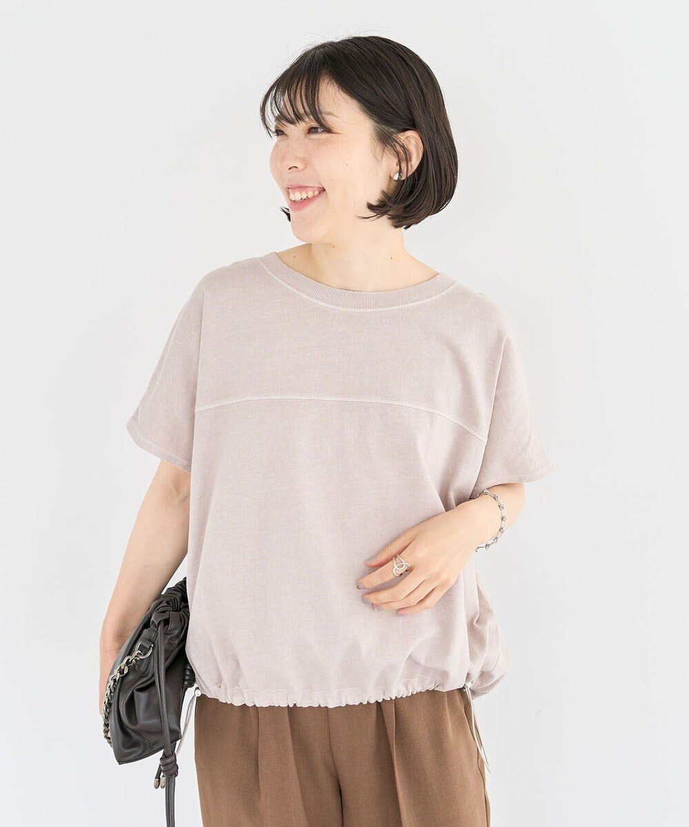 【グリーンパークス/Green Parks】の裾ドロストバルーンTEE インテリア・キッズ・メンズ・レディースファッション・服の通販 founy(ファニー) 　ファッション　Fashion　レディースファッション　Fashion for Women　トップス・カットソー　Cut & Sew Tops　シャツ・ブラウス・オフィスカジュアル　Elegant Blouses & Button-Ups　ロングTシャツ・Tシャツ　Longline T-Shirts & Tees　カットソー・ベーシックTシャツ　Cut-and-Sewn Tops / Stretch Tees & Basics　おすすめ　Recommended / Our Picks　カットソー　Cut and Sewn Top　ショルダー　Shoulder, Shoulder Strap　トレンド　Trend, Trending Now　ドロップ　Drop Shoulder, Dropped Style　バルーン　Balloon, Balloon Silhouette　フォルム　Silhouette, Form　フレンチ　French, French Style　ポケット　Pocket, Pocket Detail　夏　Summer　春　Spring　S/S・春夏　SS, Spring/Summer, Warm Season　Gray Beige|ID: prp329100004569386 ipo3291000000032328038