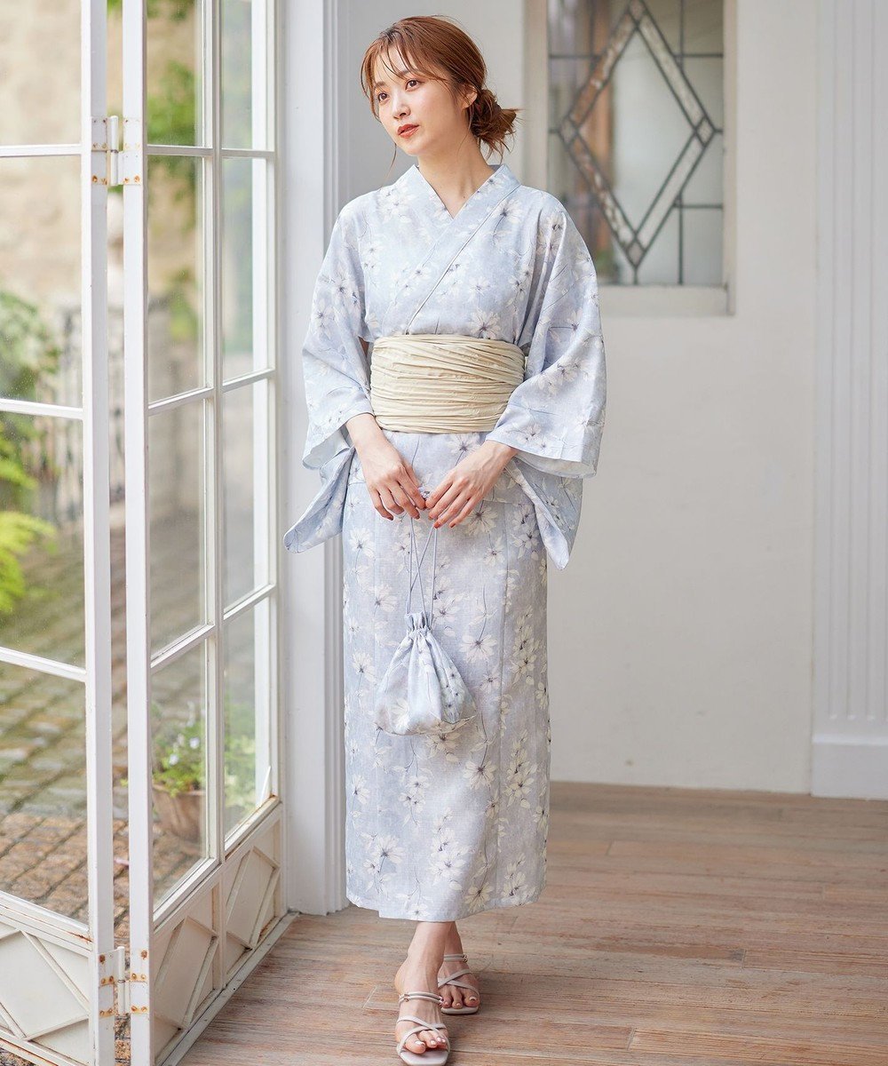 【エニィ スィス/any SiS】の【2WAY】浴衣 5点セット インテリア・キッズ・メンズ・レディースファッション・服の通販 founy(ファニー) 　ファッション　Fashion　レディースファッション　Ladies' Fashion Online　水着　Swimwear　水着　Swimwear　インナー　Inner　春　Spring　キャミワンピース　Cami Dress　巾着　Purse　スリット　Slit　フラワー　Flower　プリント　Print　ポケット　Pocket　羽織　Haori　水着　Swimsuit　リボン　Ribbon　S/S・春夏　Ss・Spring/Summer　夏　Summer　ブルー系|ID: prp329100004569563 ipo3291000000032577553