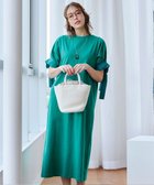 【ティアクラッセ/Tiaclasse】の【洗える】デザインカフス付きマキシカットソーワンピース グリーン|ID: prp329100004569768 ipo3291000000032709263
