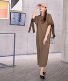 【ティアクラッセ/Tiaclasse】の【洗える】デザインカフス付きマキシカットソーワンピース ブラウン|ID: prp329100004569768 ipo3291000000033034166