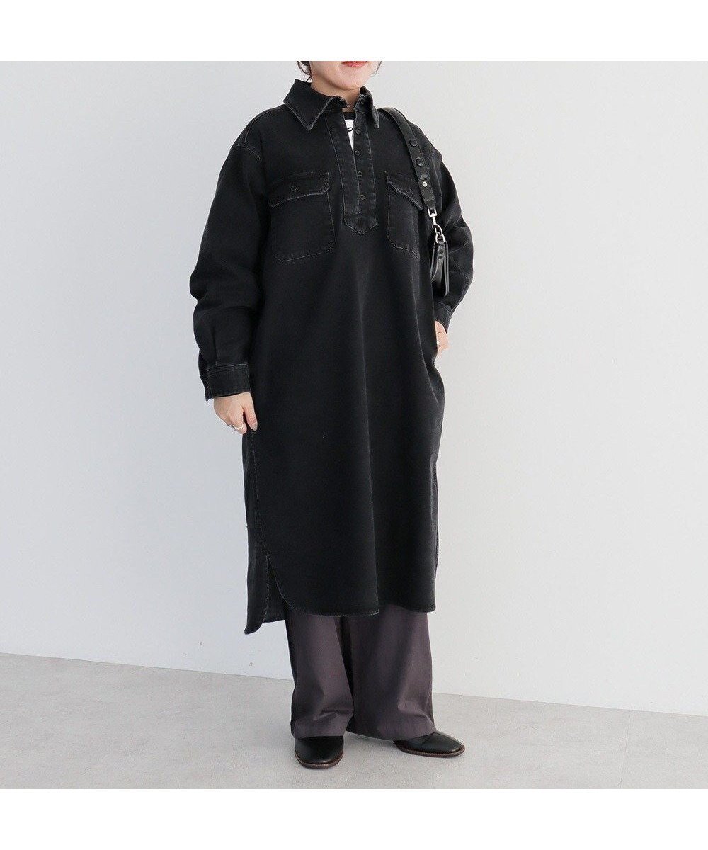 【クラフトスタンダードブティック/CRAFT STANDARD BOUTIQUE】の裏起毛デニムヘンリーワンピース インテリア・キッズ・メンズ・レディースファッション・服の通販 founy(ファニー) 　ファッション　Fashion　レディースファッション　Fashion for Women　ワンピース　Dresses　インナー　Innerwear　ストレッチ　Stretch, Stretchy Fabric　ダブル　Double, Double-Breasted　デニム　Denim, Jeans Material　フロント　Front, Front Design　ベーシック　Basic, Essential　ポケット　Pocket, Pocket Detail　A/W・秋冬　Autumn/Winter　おすすめ　Recommended / Our Picks　2024年　2024　2024-2025秋冬・A/W　Autumn/Winter 2024–25 AW24–25　Black|ID: prp329100004569784 ipo3291000000033441363