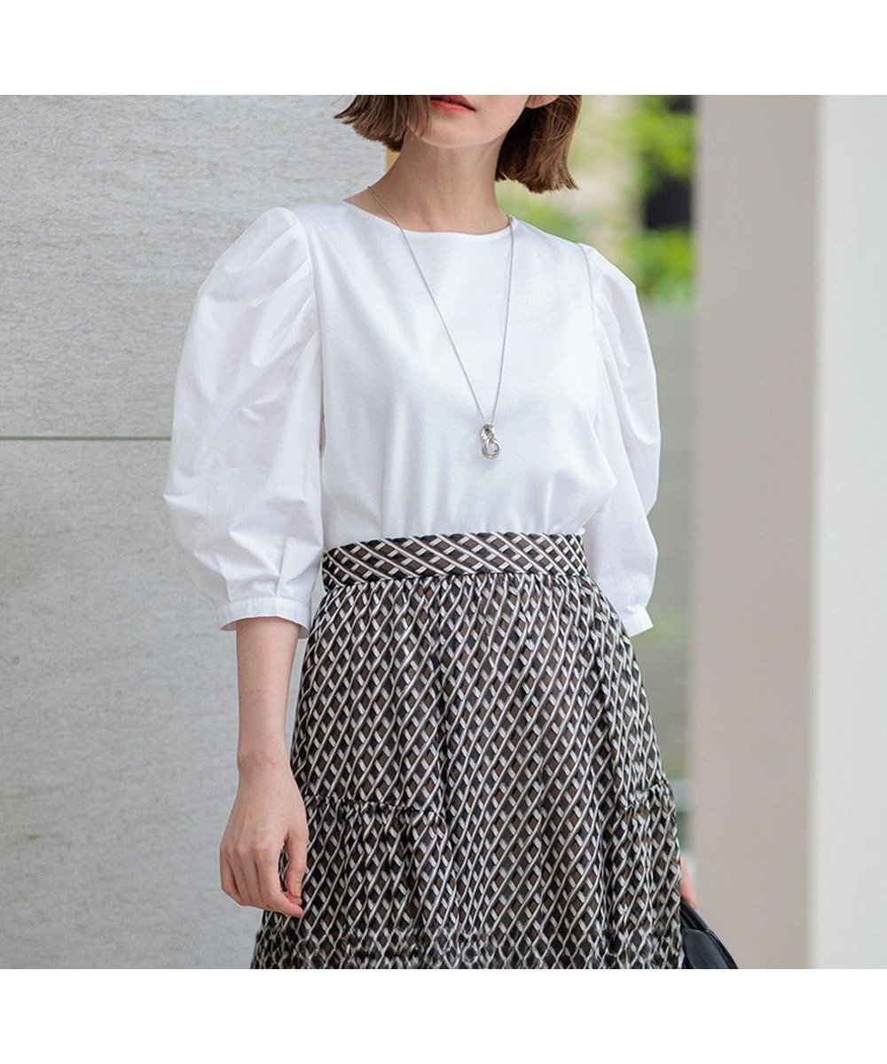 【23区/NIJYUSANKU】の【一部店舗限定】コットンポンチコンビジャージー コクーンスリーブ カットソー インテリア・キッズ・メンズ・レディースファッション・服の通販 founy(ファニー) ファッション Fashion レディースファッション Fashion for Women トップス・カットソー Cut & Sew Tops シャツ・ブラウス・オフィスカジュアル Elegant Blouses & Button-Ups ロングTシャツ・Tシャツ Longline T-Shirts & Tees カットソー・ベーシックTシャツ Cut-and-Sewn Tops / Stretch Tees & Basics カットソー Cut and Sewn Top コンパクト Compact, Small Size シンプル Simple, Minimal デニム Denim, Jeans Material バランス Balance, Style Balance ベーシック Basic, Essential ペプラム Peplum, Flared Hem ボトム Bottoms, Lower Wear レギュラー Regular, Standard Fit A/W・秋冬 Autumn/Winter 2024年 2024 エレガント 上品 Elegant 2024-2025秋冬・A/W Autumn/Winter 2024–25 AW24–25 ホワイト系|ID: prp329100004570251 ipo3291000000033585630