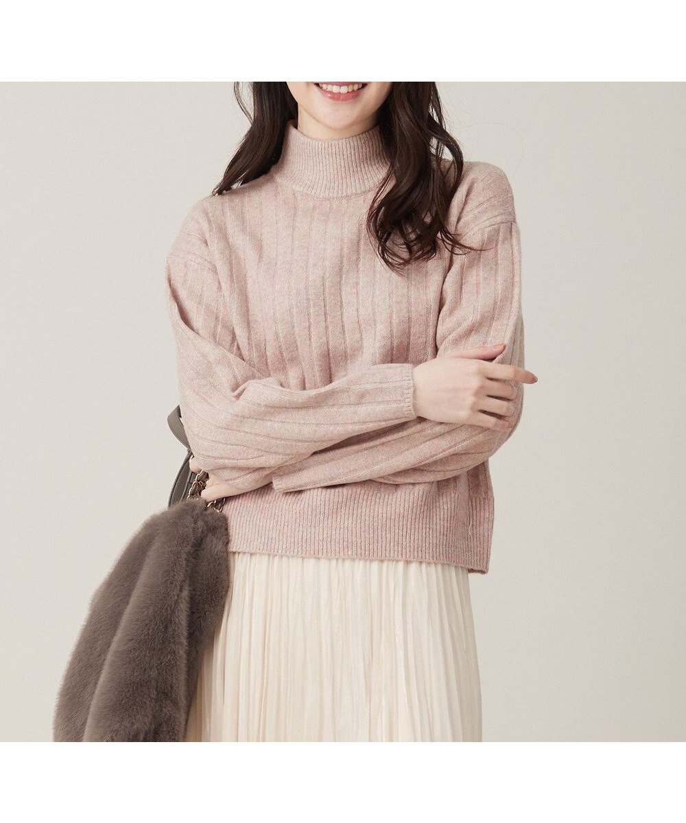 【エニィ スィス/any SiS】の【洗える】シャーベットカラー ニット インテリア・キッズ・メンズ・レディースファッション・服の通販 founy(ファニー) 　ファッション　Fashion　レディースファッション　Fashion for Women　トップス・カットソー　Cut & Sew Tops　ニット　Knit Tops & Sweaters　コンパクト　Compact, Small Size　セーター　Sweater, Knitwear　ハイネック　High Neck, Mock Neck　バランス　Balance, Style Balance　冬　Winter / This Winter　洗える　Machine Washable　A/W・秋冬　Autumn/Winter　ピンク|ID: prp329100004570313 ipo3291000000034544764