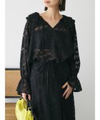 【グリーンパークス/Green Parks】のシアージャガード花柄フリルブラウス 人気、トレンドファッション・服の通販 founy(ファニー) ファッション Fashion レディースファッション Fashion for Women トップス・カットソー Cut & Sew Tops シャツ・ブラウス・オフィスカジュアル Elegant Blouses & Button-Ups 花柄・フラワープリント・モチーフ Floral Prints & Motifs / Flower Pattern Tops エレガント 上品 Elegant スタイリッシュ Stylish, Fashionable スリーブ Sleeve, Long Sleeve / Short Sleeve セットアップ Set-Up, Coordinated Outfit フリル Frill, Ruffle ポケット Pocket, Pocket Detail リボン Ribbon, Bow 夏 Summer 春 Spring S/S・春夏 SS, Spring/Summer, Warm Season thumbnail Black|ID: prp329100004570314 ipo3291000000034249214