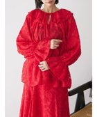 【グリーンパークス/Green Parks】のシアージャガード花柄フリルブラウス 人気、トレンドファッション・服の通販 founy(ファニー) ファッション Fashion レディースファッション Fashion for Women トップス・カットソー Cut & Sew Tops シャツ・ブラウス・オフィスカジュアル Elegant Blouses & Button-Ups 花柄・フラワープリント・モチーフ Floral Prints & Motifs / Flower Pattern Tops エレガント 上品 Elegant スタイリッシュ Stylish, Fashionable スリーブ Sleeve, Long Sleeve / Short Sleeve セットアップ Set-Up, Coordinated Outfit フリル Frill, Ruffle ポケット Pocket, Pocket Detail リボン Ribbon, Bow 夏 Summer 春 Spring S/S・春夏 SS, Spring/Summer, Warm Season thumbnail Red|ID: prp329100004570314 ipo3291000000034249215