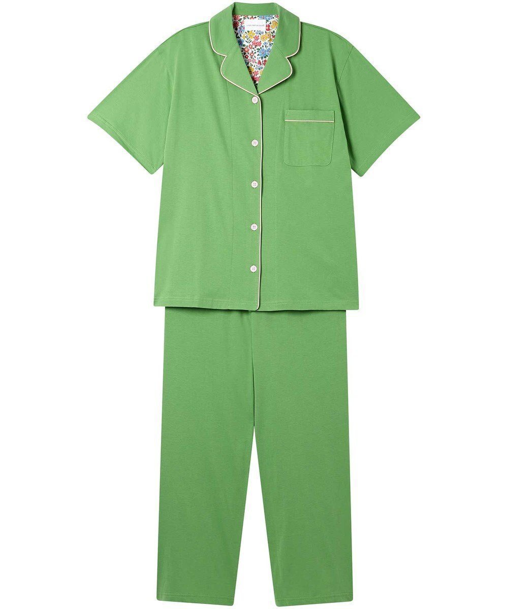 【ウンナナクール/une nana cool】の【綿100%】40ハイゲージ天竺半袖パジャマ MADE WITH LIBERTY FABRIC インテリア・キッズ・メンズ・レディースファッション・服の通販 founy(ファニー) 　ファッション　Fashion　レディースファッション　Ladies' Fashion Online　トップス・カットソー　Tops/Tshirt　なめらか　Smooth　パイピング　Piping　パジャマ　Pajamas　ビビッド　Vivid　プリント　Print　半袖　Short Sleeve　リラックス　Relax　再入荷　Restock/Back In Stock/Re Arrival　おすすめ　Recommend　ME|ID: prp329100004570325 ipo3291000000032337375