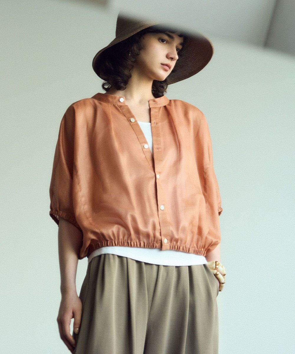 【23区/NIJYUSANKU】の【洗える】ソフトシアーフィルム コンパクト ブラウス 人気、トレンドファッション・服の通販 founy(ファニー)  ファッション Fashion レディースファッション Fashion for Women トップス・カットソー Cut & Sew Tops シャツ・ブラウス・オフィスカジュアル Elegant Blouses & Button-Ups オレンジ Orange オーガンジー Organza Fabric 春 Spring 洗える Machine Washable ギャザー Gathered, Ruffled コンパクト Compact, Small Size デニム Denim, Jeans Material トレンド Trend, Trending Now フレア Flare, Flared S/S・春夏 SS, Spring/Summer, Warm Season おすすめ Recommended / Our Picks 夏 Summer エレガント 上品 Elegant 2025年 2025 2025春夏・S/S Spring/Summer 2025 SS25  other-1|ID: prp329100004570363 ipo3291000000033350391