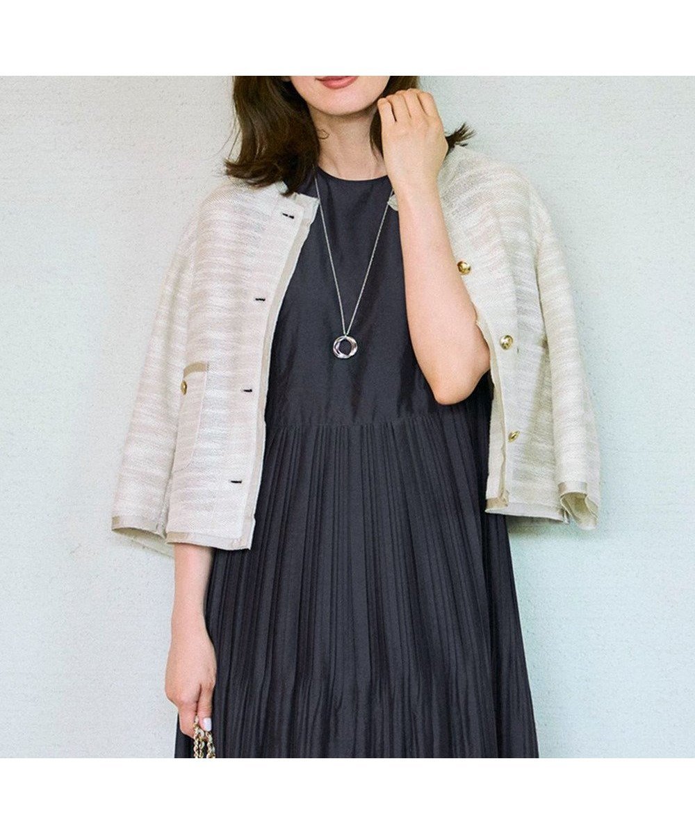 【23区/NIJYUSANKU】のサマーツイード 7分袖 ジャケット 人気、トレンドファッション・服の通販 founy(ファニー) 　ファッション　Fashion　レディースファッション　Fashion for Women　アウター　Coat / Outerwear Collection　レディースジャケット・軽アウター　Jackets　ノーカラージャケット / シンプル上品コーデ　Collarless Jackets　エレガント 上品　Elegant　春　Spring　コンパクト　Compact, Small Size　サマー　Summer, Summer Style　ジャケット　Jacket, Outerwear　ツイード　Twill, Twill Weave　トレンド　Trend, Trending Now　フォルム　Silhouette, Form　フロント　Front, Front Design　ミックス　Mix, Mixed Style　S/S・春夏　SS, Spring/Summer, Warm Season　夏　Summer　ビジネス 仕事 通勤　Business / Work / Commuting　2025年　2025　2025春夏・S/S　Spring/Summer 2025 SS25　 other-1|ID: prp329100004570396 ipo3291000000035761838