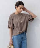 【23区/NIJYUSANKU】の【WEB 一部店舗限定/接触冷感】ツイストコットンプレーティング バルーンスリーブ カットソー ブラウン系|ID:prp329100004570410