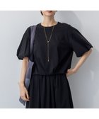 【23区/NIJYUSANKU】の【WEB 一部店舗限定/接触冷感】ツイストコットンプレーティング バルーンスリーブ カットソー ブラック系|ID:prp329100004570410