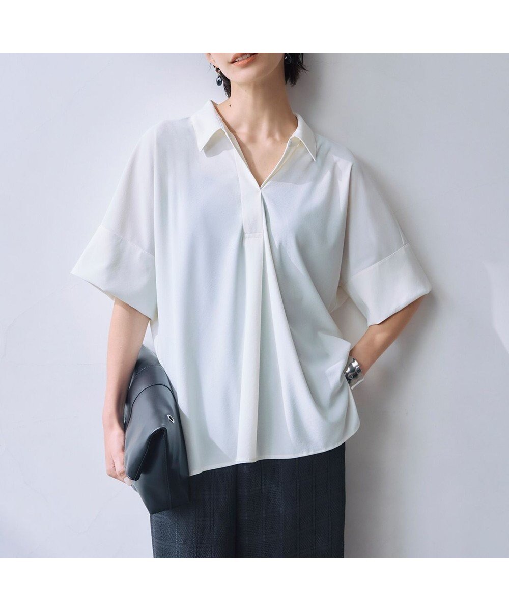 【アイシービー/iCB】の【WEB限定・洗える】シアートリコット スキッパーカットソー 人気、トレンドファッション・服の通販 founy(ファニー) 　ファッション　Fashion　レディースファッション　Fashion for Women　トップス・カットソー　Cut & Sew Tops　シャツ・ブラウス・オフィスカジュアル　Elegant Blouses & Button-Ups　レディースパーカー・カジュアルフーディー　Casual Hoodies & Sweatshirts　ロングTシャツ・Tシャツ　Longline T-Shirts & Tees　カットソー・ベーシックTシャツ　Cut-and-Sewn Tops / Stretch Tees & Basics　2025年　2025　2025春夏・S/S　Spring/Summer 2025 SS25　カットソー　Cut and Sewn Top　シアー　Sheer, See-Through　夏　Summer　春　Spring　S/S・春夏　SS, Spring/Summer, Warm Season　洗える　Machine Washable　 other-1|ID: prp329100004570417 ipo3291000000032447561