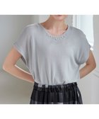 【ティアクラッセ/Tiaclasse】の【洗える】ビジュー付きフレンチニット ライトグレー|ID: prp329100004570422 ipo3291000000032337679