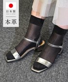 【ポインター/Pointer】の日本製 本革スクエアトゥサンダル スチール|ID: prp329100004570434 ipo3291000000033658003