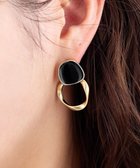 【ティアクラッセ/Tiaclasse】のカラーメタルリングピアス ゴールド×ブラック|ID: prp329100004570572 ipo3291000000032670512