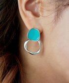 【ティアクラッセ/Tiaclasse】のカラーメタルリングピアス シルバー×ターコイズ|ID: prp329100004570572 ipo3291000000032670530