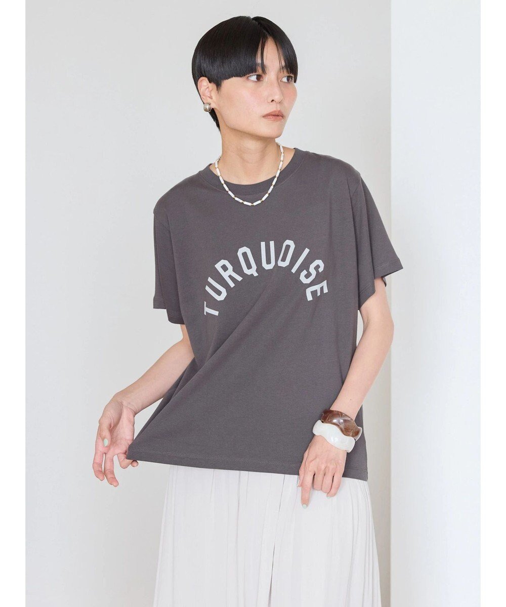 【アメリカンホリック/AMERICAN HOLIC】のTURQUOISEロゴカットプルオーバー インテリア・キッズ・メンズ・レディースファッション・服の通販 founy(ファニー) 　ファッション　Fashion　レディースファッション　Fashion for Women　トップス・カットソー　Cut & Sew Tops　シャツ・ブラウス・オフィスカジュアル　Elegant Blouses & Button-Ups　ロングTシャツ・Tシャツ　Longline T-Shirts & Tees　カジュアルプルオーバー・ニットトップス　Pullovers & Knit Tops / Casual Pullovers　カットソー・ベーシックTシャツ　Cut-and-Sewn Tops / Stretch Tees & Basics　カットソー　Cut and Sewn Top　プリント　Print, Printed Pattern　ベーシック　Basic, Essential　ポケット　Pocket, Pocket Detail　定番　Standard, Basic Item　A/W・秋冬　Autumn/Winter　Charcoal Gray|ID: prp329100004570625 ipo3291000000032664592