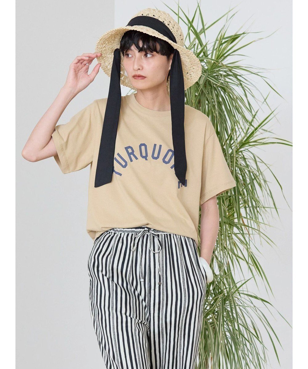 【アメリカンホリック/AMERICAN HOLIC】のTURQUOISEロゴカットプルオーバー インテリア・キッズ・メンズ・レディースファッション・服の通販 founy(ファニー) 　ファッション　Fashion　レディースファッション　Fashion for Women　トップス・カットソー　Cut & Sew Tops　シャツ・ブラウス・オフィスカジュアル　Elegant Blouses & Button-Ups　ロングTシャツ・Tシャツ　Longline T-Shirts & Tees　カジュアルプルオーバー・ニットトップス　Pullovers & Knit Tops / Casual Pullovers　カットソー・ベーシックTシャツ　Cut-and-Sewn Tops / Stretch Tees & Basics　カットソー　Cut and Sewn Top　プリント　Print, Printed Pattern　ベーシック　Basic, Essential　ポケット　Pocket, Pocket Detail　定番　Standard, Basic Item　A/W・秋冬　Autumn/Winter　Light Beige|ID: prp329100004570625 ipo3291000000032664593