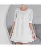 【ティアクラッセ/Tiaclasse】の【洗える】シアーチェックパフスリーブチュニックブラウス オフホワイト|ID: prp329100004570727 ipo3291000000032340352