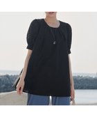 【ティアクラッセ/Tiaclasse】の【洗える】シアーチェックパフスリーブチュニックブラウス ブラック|ID: prp329100004570727 ipo3291000000032340356