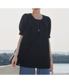 【ティアクラッセ/Tiaclasse】の【洗える】シアーチェックパフスリーブチュニックブラウス ブラック|ID: prp329100004570727 ipo3291000000033618454