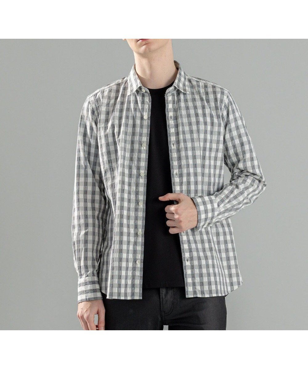 【ジョゼフ オム/JOSEPH HOMME / MEN】の新柄【オリジナル素材】ギンガムシャンブレーストレッチ レギュラーカラーシャツ 人気、トレンドファッション・服の通販 founy(ファニー) 　ファッション　Fashion　メンズファッション　Fashion for Men　トップス・カットソー　Cut & Sew Tops　メンズシャツ　Shirts　シェイプ　Shape, Slim Fit　シンプル　Simple, Minimal　ストレッチ　Stretch, Stretchy Fabric　夏　Summer　春　Spring　S/S・春夏　SS, Spring/Summer, Warm Season　長袖　Long Sleeve, Full Sleeve　 other-1|ID: prp329100004571711 ipo3291000000034188405
