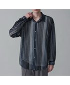 【ウィゴー/WEGO / MEN】のストライプメッシュBIGシャツ(LS) 人気、トレンドファッション・服の通販 founy(ファニー) ファッション Fashion メンズファッション MEN トップス・カットソー Tops/Tshirt/Men シャツ Shirts 春 Spring ストライプ Stripe スマホ Smartphone スラックス Slacks 透かし Watermark デニム Denim 長袖 Long Sleeve ビッグ Big メッシュ Mesh ルーズ Loose S/S・春夏 Ss・Spring/Summer 再入荷 Restock/Back In Stock/Re Arrival おすすめ Recommend 夏 Summer thumbnail ブラック中濃色|ID: prp329100004571715 ipo3291000000032349004