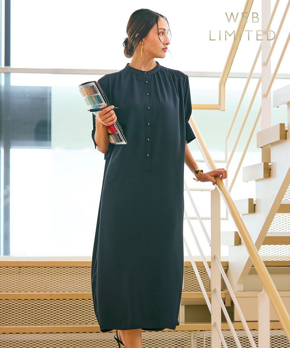 【ベイジ,/BEIGE,】の【WEB限定】SIMEON / ギャザーワンピース インテリア・キッズ・メンズ・レディースファッション・服の通販 founy(ファニー) ファッション Fashion レディースファッション Fashion for Women ワンピース Dresses ギャザー Gathered, Ruffled 夏 Summer 春 Spring S/S・春夏 SS, Spring/Summer, Warm Season Navy|ID: prp329100004571738 ipo3291000000034284638