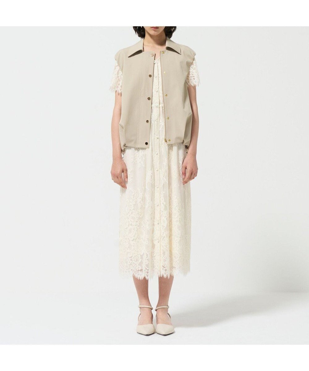 【グレース コンチネンタル/GRACE CONTINENTAL】のマットツイルタックジレ 人気、トレンドファッション・服の通販 founy(ファニー) 　ファッション　Fashion　レディースファッション　Fashion for Women　アウター　Coat / Outerwear Collection　トップス・カットソー　Cut & Sew Tops　ベスト&ジレ / 重ね着スタイル　Vests & Gilets　おすすめ　Recommended / Our Picks　ストレッチ　Stretch, Stretchy Fabric　ドローコード　Drawcord, Drawstring Cord　バルーン　Balloon, Balloon Silhouette　フェミニン　Feminine, Girly　フロント　Front, Front Design　ベスト　Vest, Waistcoat　ミックス　Mix, Mixed Style　メタル　Metal, Metal Parts　エレガント 上品　Elegant　今季　This Season, Current Season　夏　Summer　S/S・春夏　SS, Spring/Summer, Warm Season　A/W・秋冬　Autumn/Winter　 other-1|ID: prp329100004571744 ipo3291000000034410807