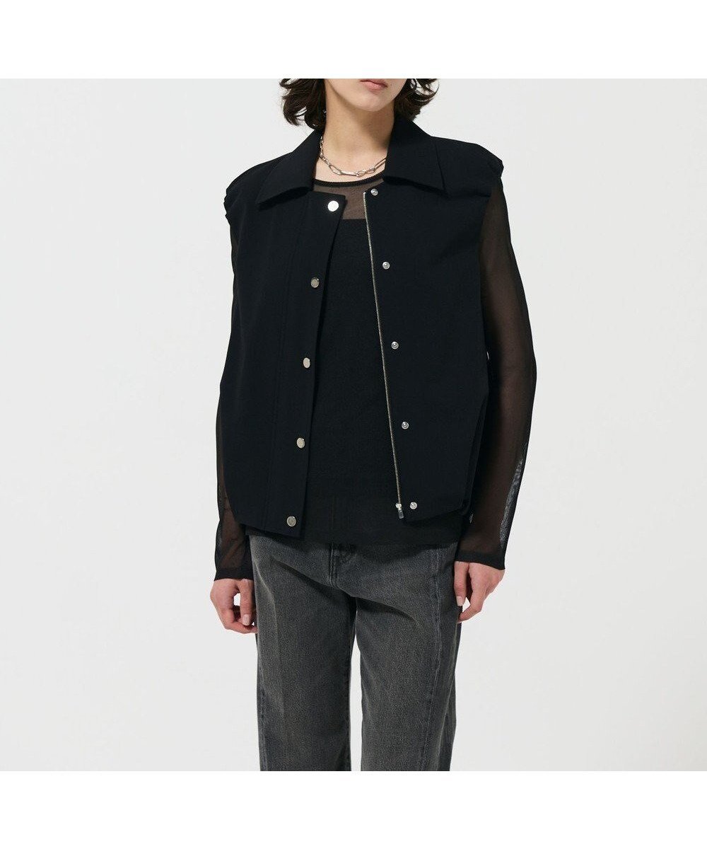 【グレース コンチネンタル/GRACE CONTINENTAL】のマットツイルタックジレ インテリア・キッズ・メンズ・レディースファッション・服の通販 founy(ファニー) 　ファッション　Fashion　レディースファッション　Fashion for Women　アウター　Coat / Outerwear Collection　トップス・カットソー　Cut & Sew Tops　ベスト&ジレ / 重ね着スタイル　Vests & Gilets　おすすめ　Recommended / Our Picks　ストレッチ　Stretch, Stretchy Fabric　ドローコード　Drawcord, Drawstring Cord　バルーン　Balloon, Balloon Silhouette　フェミニン　Feminine, Girly　フロント　Front, Front Design　ベスト　Vest, Waistcoat　ミックス　Mix, Mixed Style　メタル　Metal, Metal Parts　エレガント 上品　Elegant　今季　This Season, Current Season　夏　Summer　S/S・春夏　SS, Spring/Summer, Warm Season　A/W・秋冬　Autumn/Winter　ブラック|ID: prp329100004571744 ipo3291000000034410809
