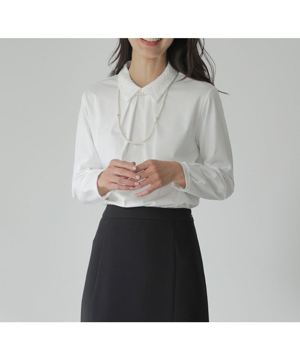 【ジェイ プレス/J.PRESS】のプレーティングジャージー レース襟 カットソー 人気、トレンドファッション・服の通販 founy(ファニー) 　ファッション　Fashion　レディースファッション　Fashion for Women　トップス・カットソー　Cut & Sew Tops　シャツ・ブラウス・オフィスカジュアル　Elegant Blouses & Button-Ups　ロングTシャツ・Tシャツ　Longline T-Shirts & Tees　カットソー・ベーシックTシャツ　Cut-and-Sewn Tops / Stretch Tees & Basics　インナー　Innerwear　エレガント 上品　Elegant　カットソー　Cut and Sewn Top　コンパクト　Compact, Small Size　ジャケット　Jacket, Outerwear　レース　Lace, Lace Fabric　A/W・秋冬　Autumn/Winter　 other-1|ID: prp329100004571796 ipo3291000000033529396
