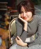 【エニィ スィス/any SiS】の【洗える】リブインナー ニット ブラック×アイボリーボーダー|ID: prp329100004571937 ipo3291000000034473895