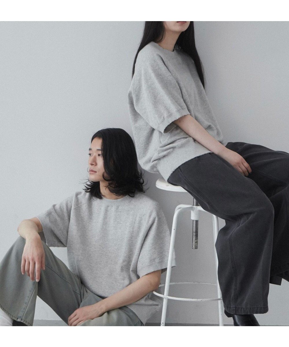 【ウィゴー/WEGO】の【ユニセックス着用ITEM】ハーフスリーブスウェット インテリア・キッズ・メンズ・レディースファッション・服の通販 founy(ファニー) 　ファッション　Fashion　レディースファッション　Fashion for Women　トップス・カットソー　Cut & Sew Tops　レディースパーカー・カジュアルフーディー　Casual Hoodies & Sweatshirts　スウェット・クルーネックトップス　Sweatshirts & Crewnecks / Relaxed Fit Sweat Tops　コンパクト　Compact, Small Size　スウェット / スエット　Sweatshirt, Sweatwear　スマホ　Smartphone, Mobile Device　スリーブ　Sleeve, Long Sleeve / Short Sleeve　ダメージ　Distressed, Destroyed　パウダー　Powder, Soft Tone　リラックス　Relax, Relaxed Fit　夏　Summer　春　Spring　S/S・春夏　SS, Spring/Summer, Warm Season　杢グレー|ID: prp329100004571952 ipo3291000000034991573