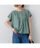 【23区/NIJYUSANKU】の【接触冷感/洗える】ツイストコットンプレーティング タックデザイン カットソー モスグリーン系|ID:prp329100004572177