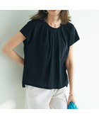 【23区/NIJYUSANKU】の【接触冷感/洗える】ツイストコットンプレーティング タックデザイン カットソー ブラック系|ID:prp329100004572177