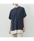 【アイシービー/iCB】の【接触冷感・UVカット・洗える】 RENUソフトタイプライター ブラウス ネイビー×トープ系|ID: prp329100004572255 ipo3291000000032416682