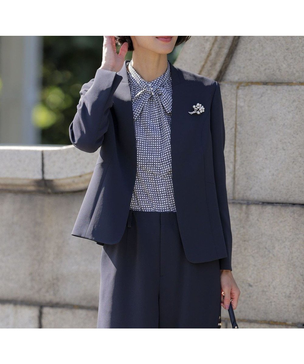 【ジェイ プレス/J.PRESS】の【セットアップ対応】セラテリーダブルクロス ノーカラー ジャケット インテリア・キッズ・メンズ・レディースファッション・服の通販 founy(ファニー) ファッション Fashion レディースファッション Fashion for Women アウター Coat / Outerwear Collection レディースジャケット・軽アウター Jackets ノーカラージャケット / シンプル上品コーデ Collarless Jackets 洗える Machine Washable 抗菌 Antibacterial, Bacteria-Resistant ジャケット Jacket, Outerwear ストレッチ Stretch, Stretchy Fabric セットアップ Set-Up, Coordinated Outfit フレア Flare, Flared A/W・秋冬 Autumn/Winter S/S・春夏 SS, Spring/Summer, Warm Season 夏 Summer ネイビー系|ID: prp329100004573120 ipo3291000000035663609